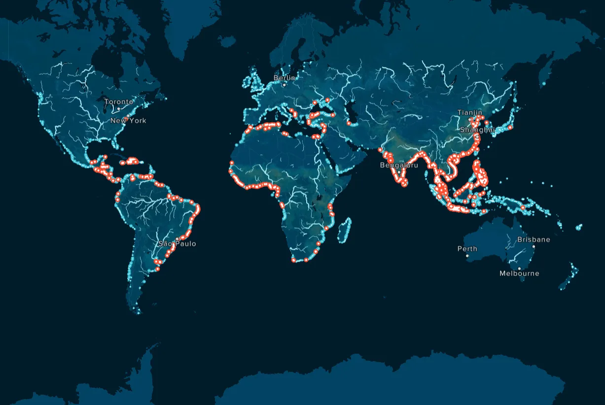 Rios mais poluídos do mundo. Figura: The Ocean Cleanup.<br />
