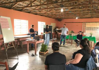 Apresentação dos professores sobre os desafios e oportunidades do Geração +Floresta entre os professores de Abelardo Luz (SC). Foto: Thamara Santos de Almeida
