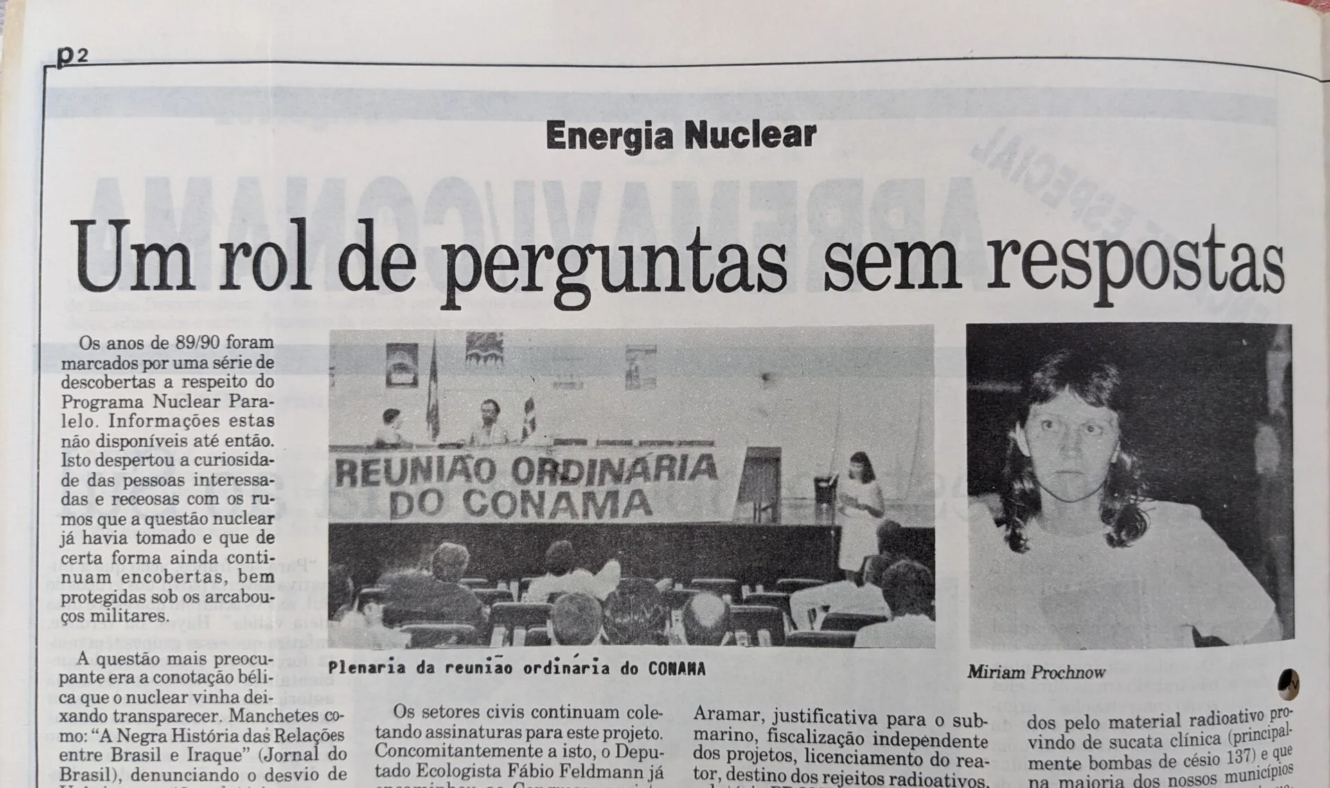 Participação da Apremavi em uma reunião do CONAMA entre 89-90 sobre Energia Nuclear